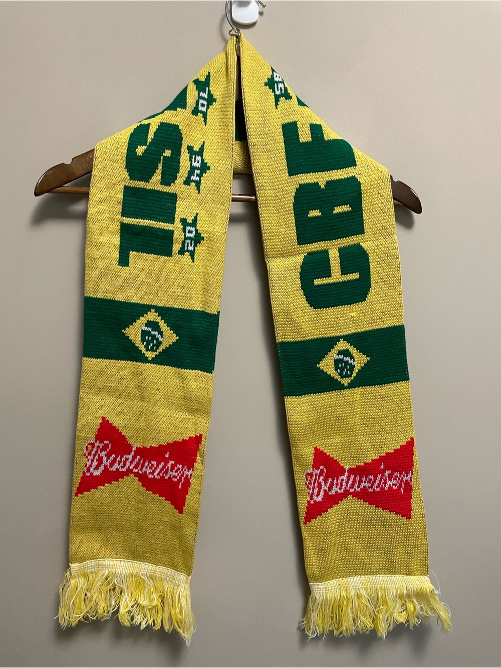 Budweiser Brasil Yellow and Green Fan Scarf